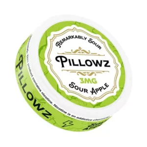 Sour Apple Pillowz TFN Nicotine Pouches container with green apple flavor design