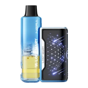 Blue Razz Ice Lost Mary Nera Fullview Kit disposable vape with fullview e-liquid window